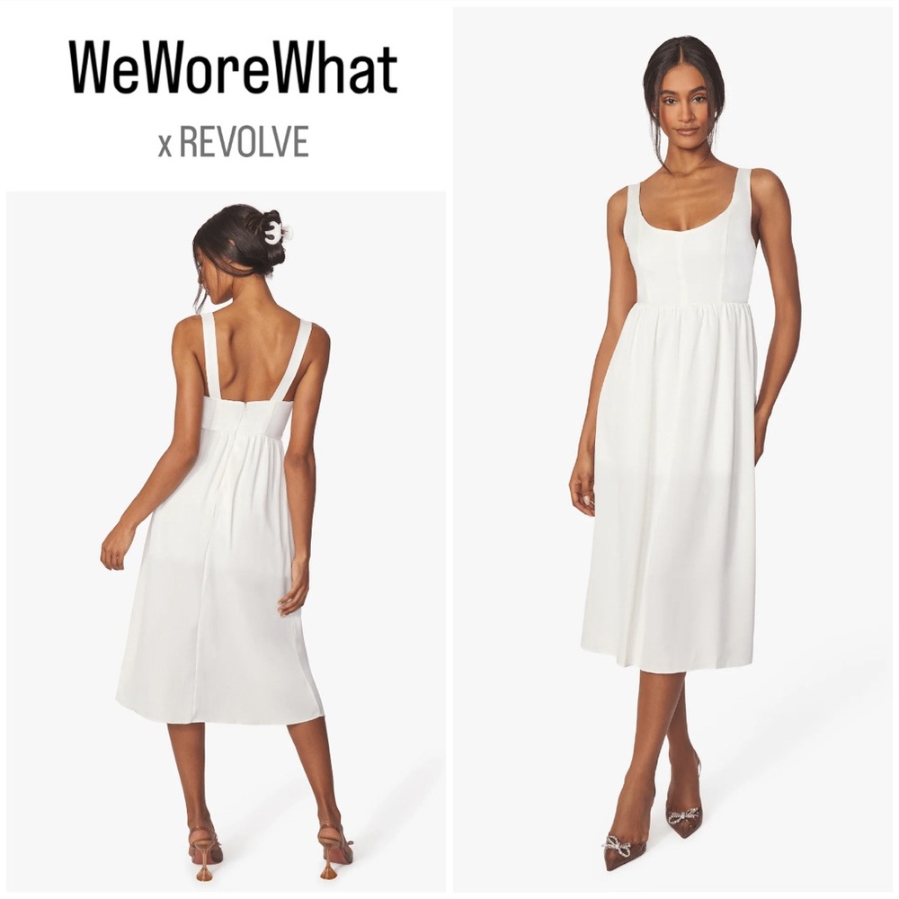 WeWoreWhat ~ Corset Midi Dress in Whisper White
